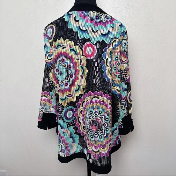 Joseph Ribkoff Womens Cover Up 8 Kimono Open Knit Multicolor Jacket - Picture 3 of 15